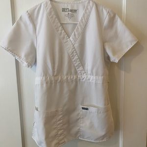 White grey’s anatomy scrub top